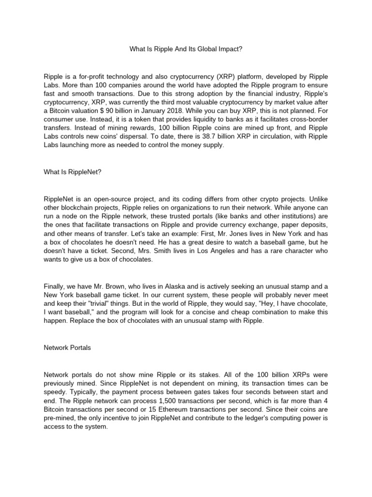Ripple: Revolutionizing Payment Processing | PDF | Cryptocurrency | Bitcoin