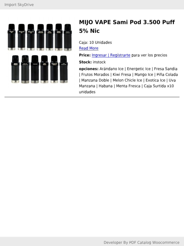 Mijo Vape: Sami Pod Piña Colada | PDF