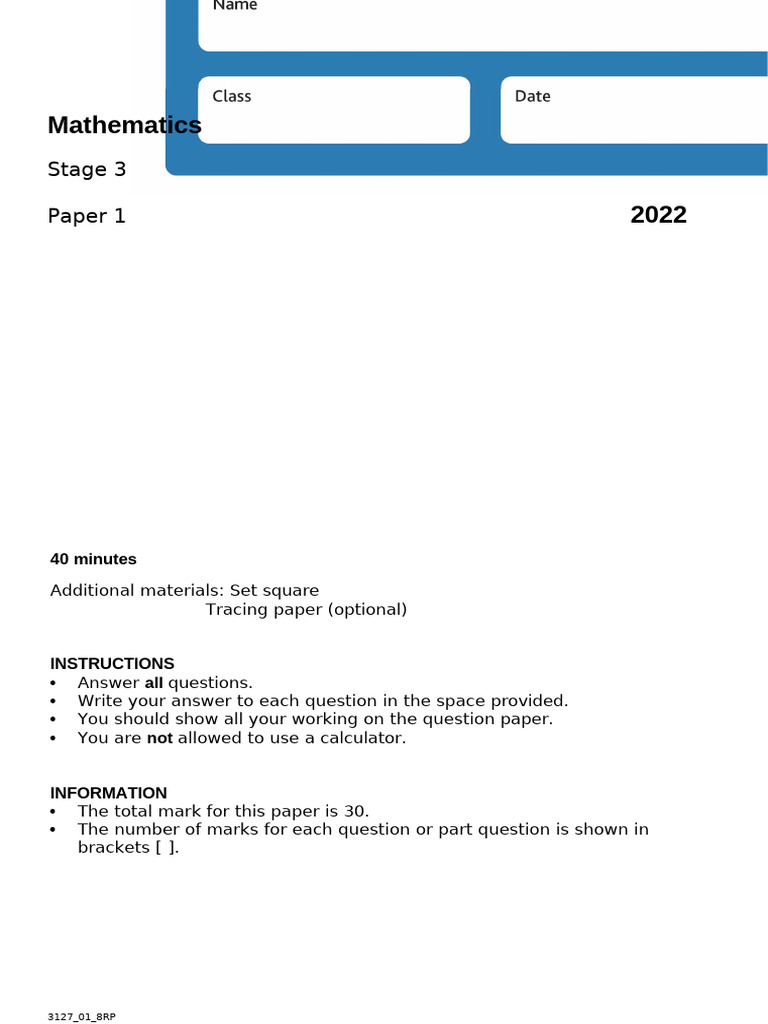 Maths Grade 3 Exams | PDF | Euclidean Geometry