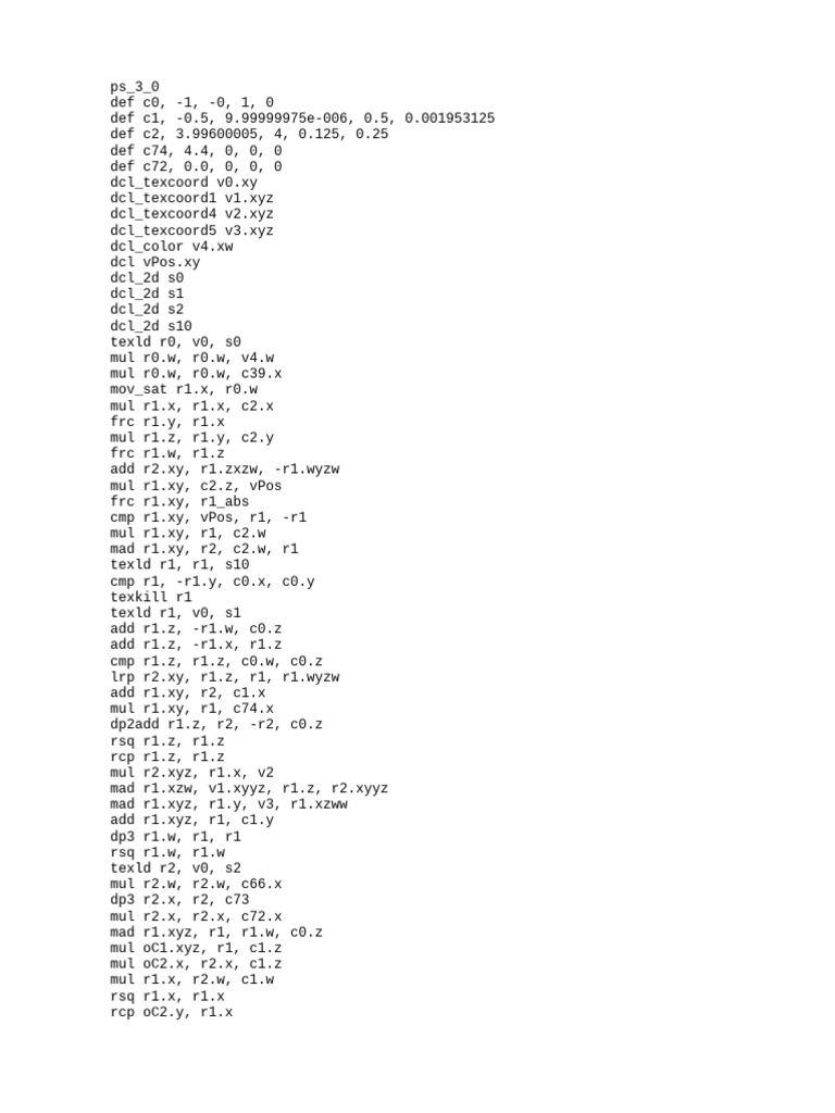HLSL Shader Code Analysis | PDF