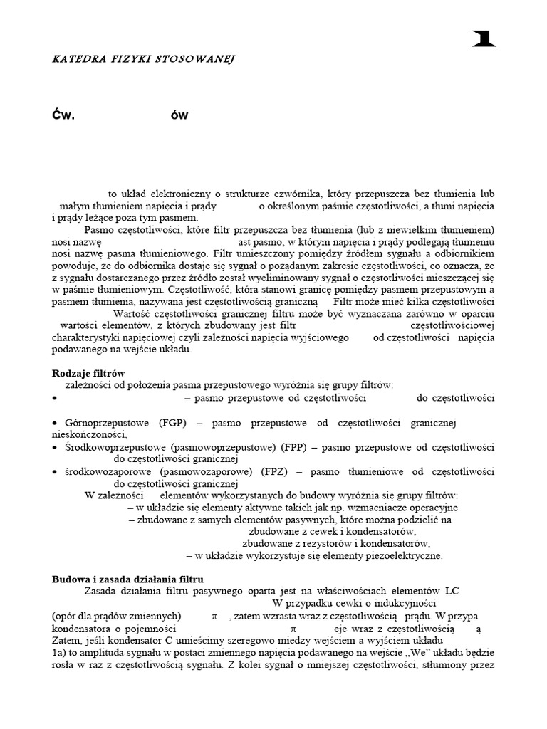 CW 1 Filtry | PDF