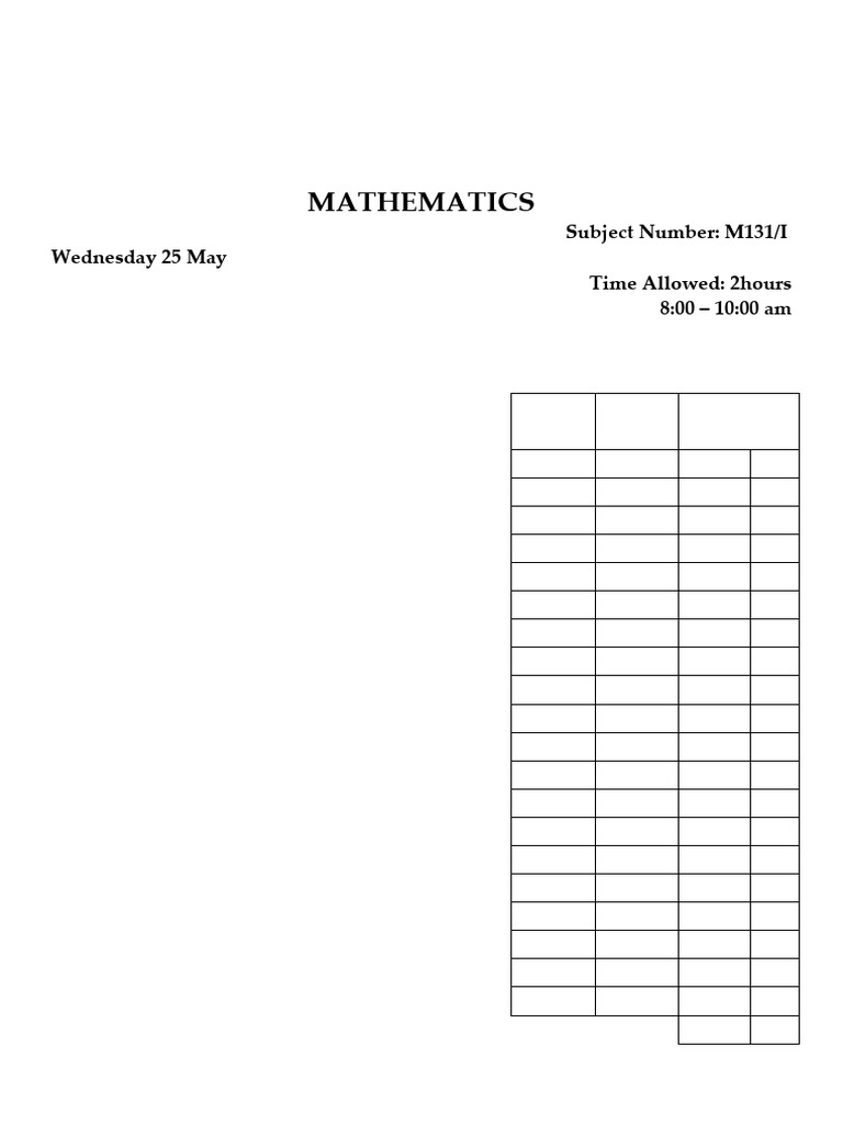 2022 Malawi Mock Mathematics Exam | PDF | Mathematics | Geometry