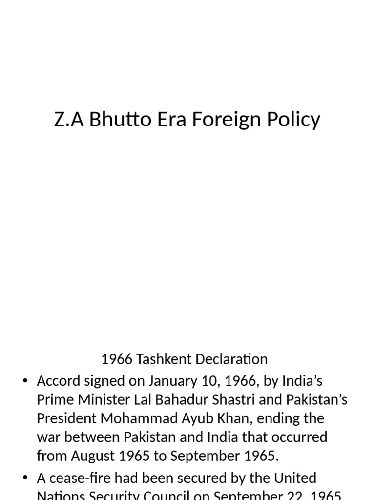 Bhutto's Foreign Policy Insights | PDF | Zulfikar Ali Bhutto | Pakistan