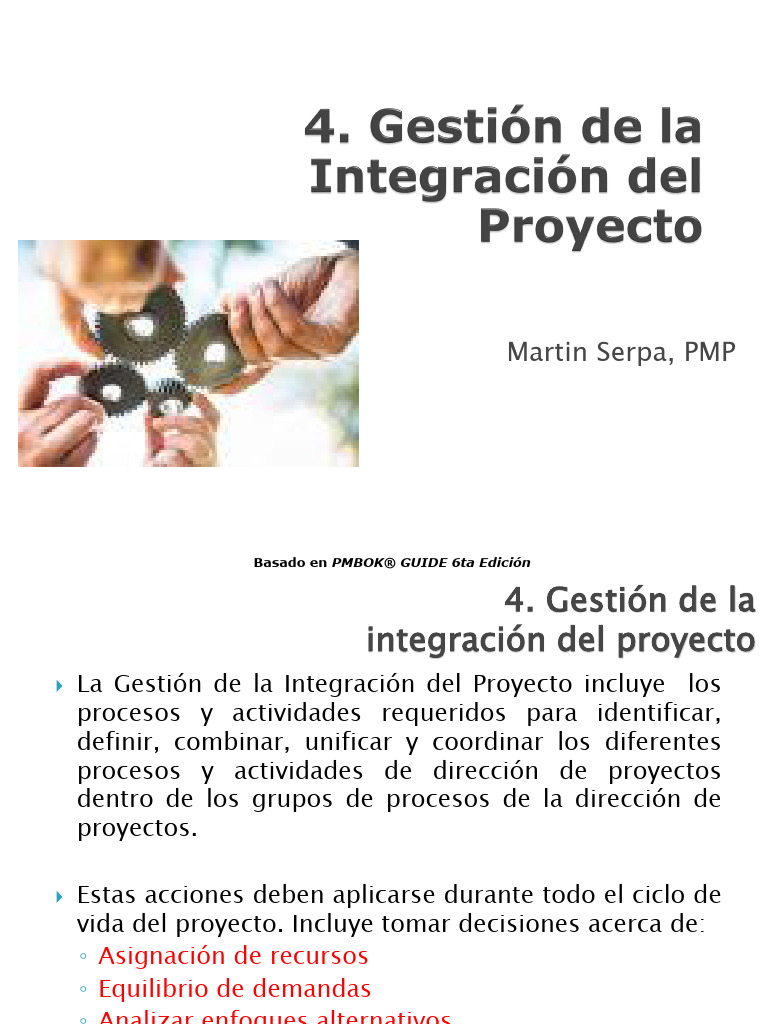 Gestión de la Integración del Proyecto | PDF | Planificación ...