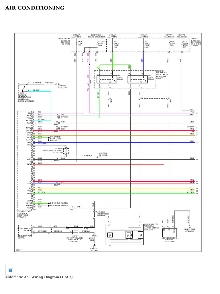 Lexus ES 350 A/C Wiring Diagram PDF Car Motor Vehicle