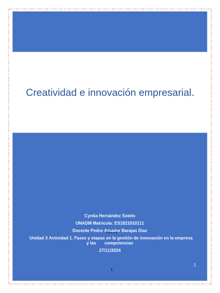 Gcie U3 A1 Cyhs | PDF | Innovación | Business