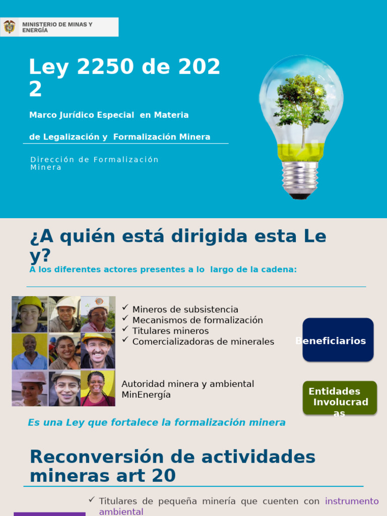 Ley 2250 y 1930 Reconversión y Art 12 Economía Circular | PDF | Minería ...