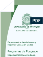 Convocatoria de Posgrado-2012 Facultad de Medicina UdeA