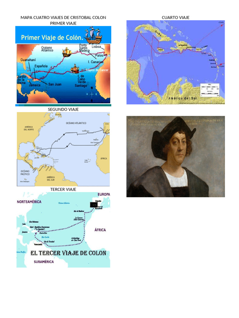 Mapa Cuatro Viajes de Cristobal Colon | PDF