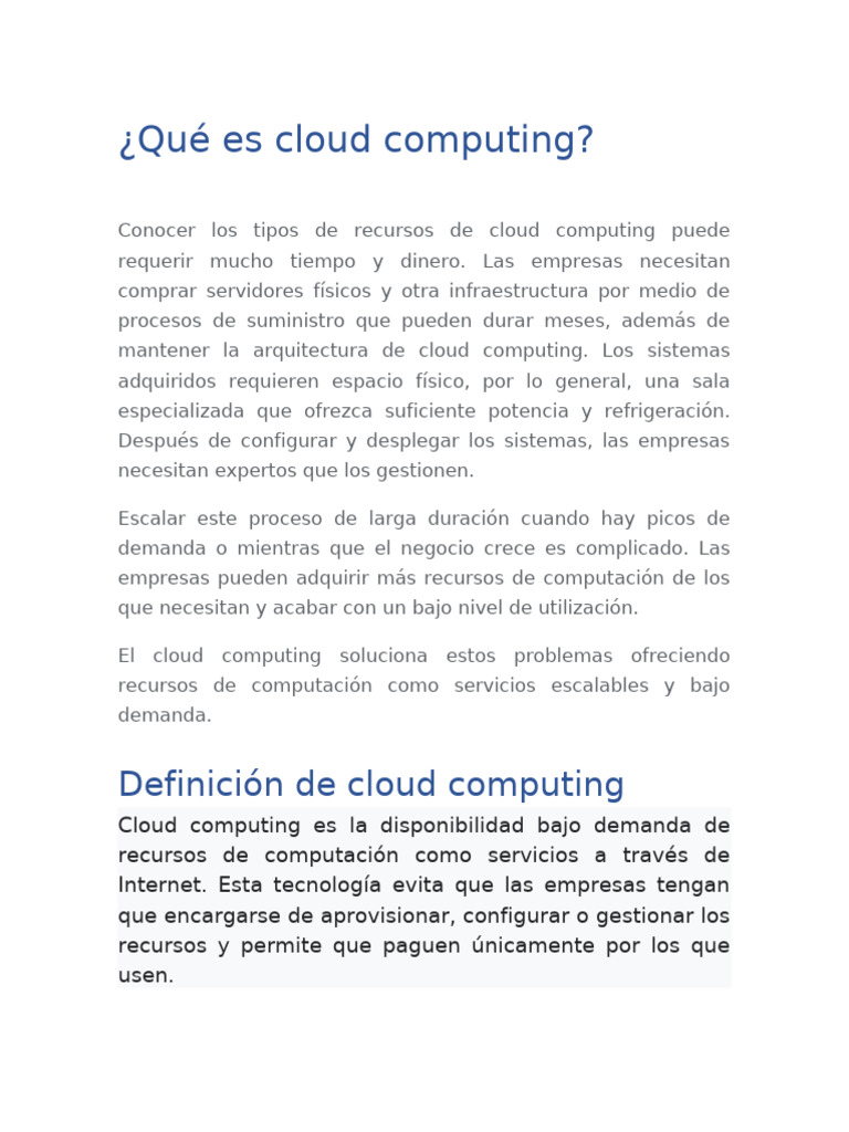 Introducción al Cloud Computing | PDF | Computación en la nube ...