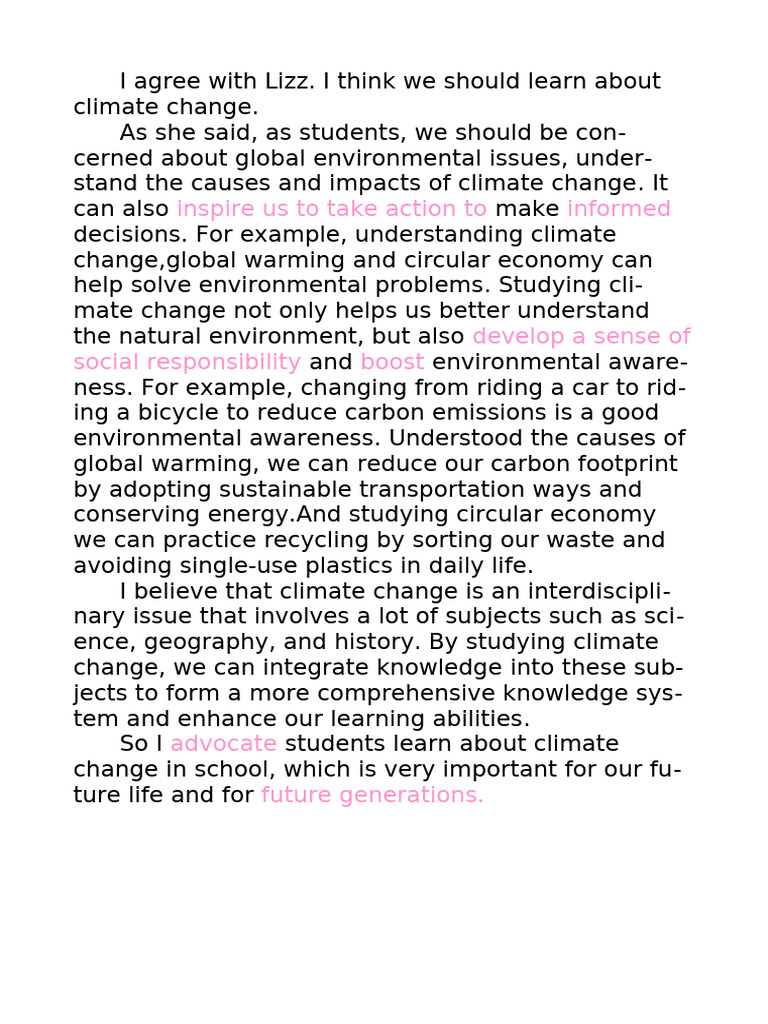 3.0should Students Learn About Climate Change in School Judy | PDF