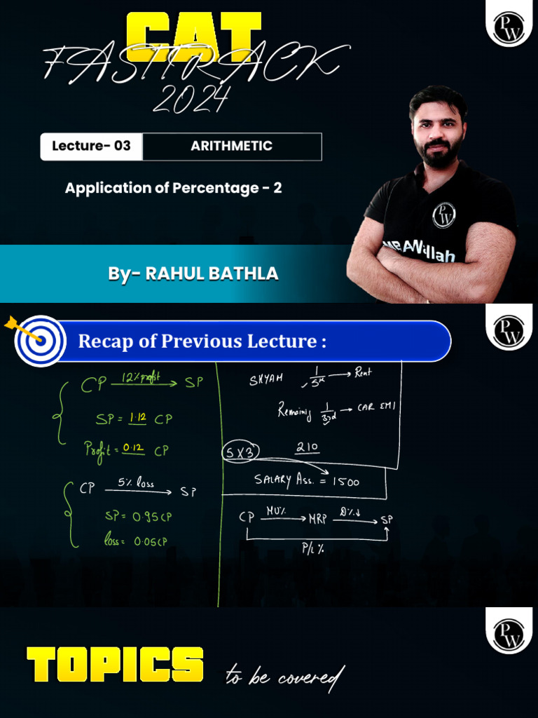 Arithmetic 03 - Class Notes - MBA Fastrack 2024 | PDF | Interest ...