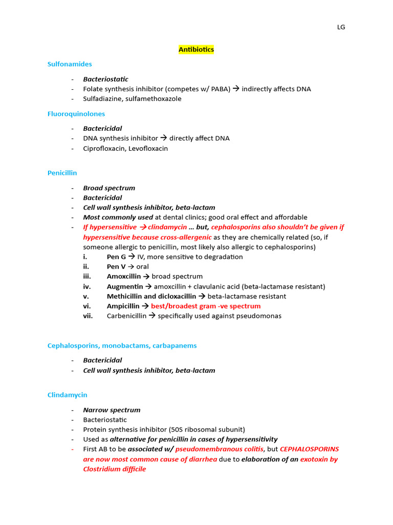 Antibiotics | PDF | Beta Lactamase | Penicillin