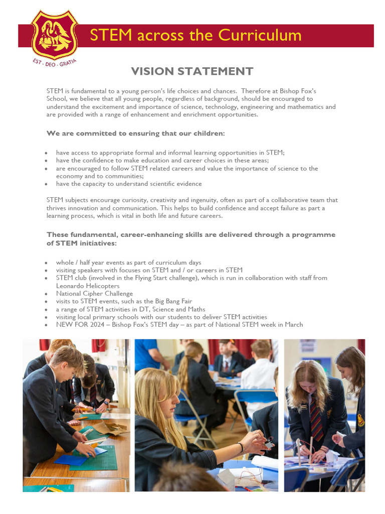 Bishop Fox's STEM Program Overview | PDF