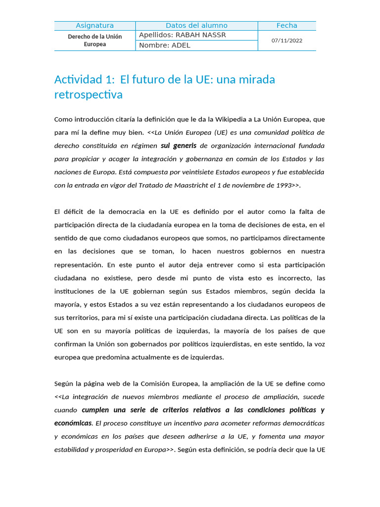 Futuro y Desafíos de la Unión Europea | PDF | Europa | Unión Europea