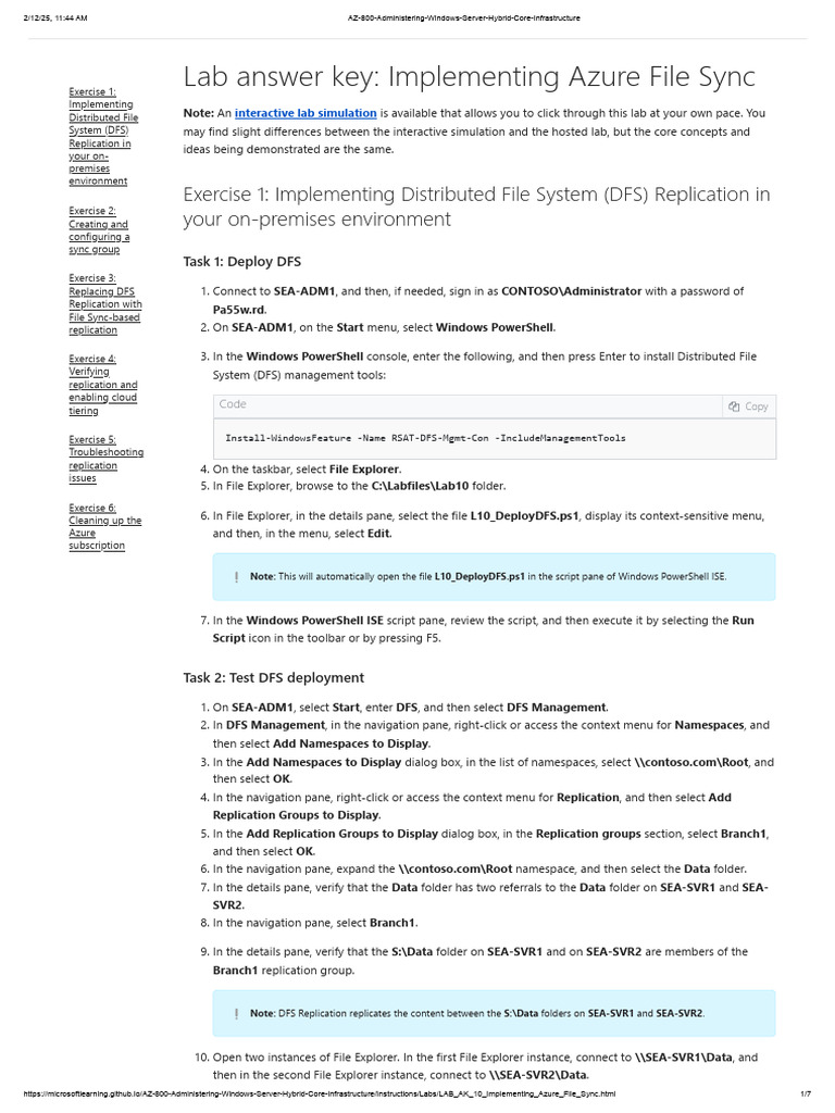 Azure File Sync Lab Guide | PDF | Computer File | Software