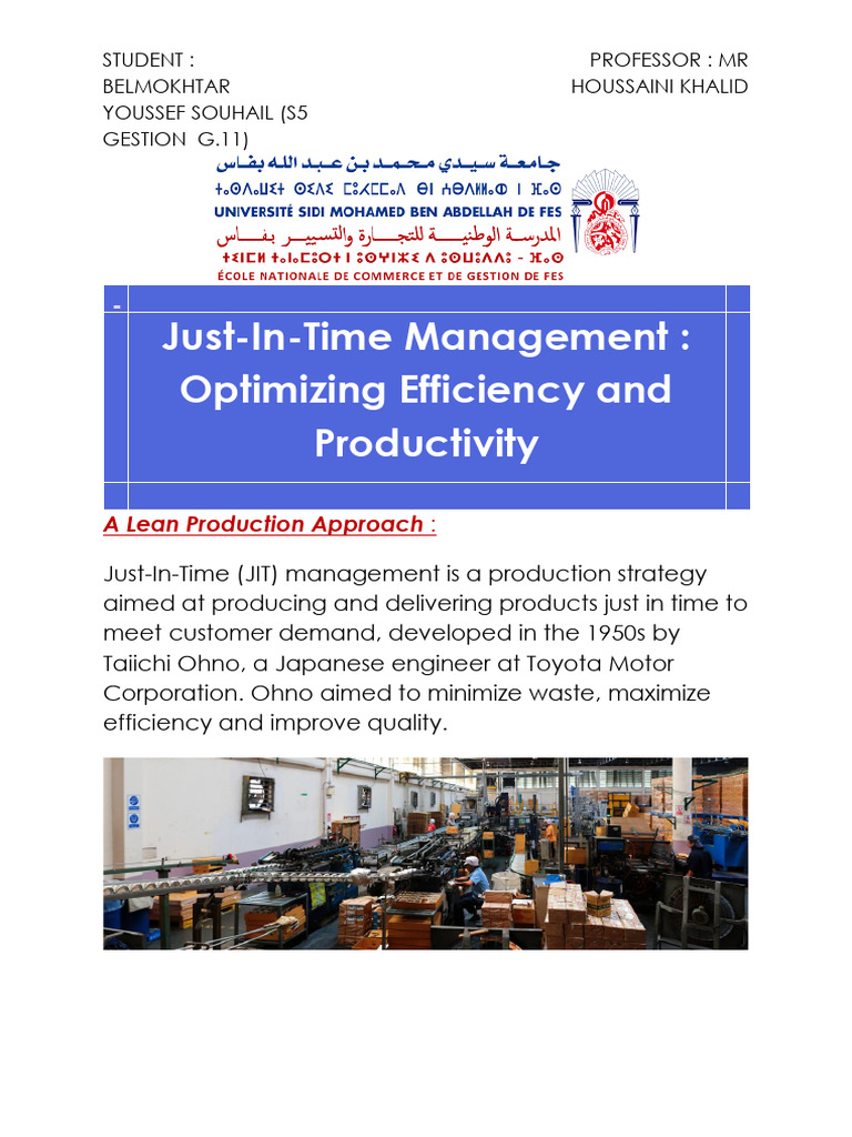 Just-In-Time Management Optimizing Efficiency and Productiv | PDF ...