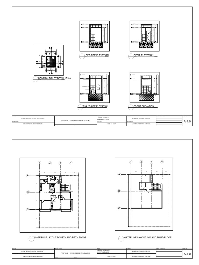 Proposed 5-Storey Building Plans | PDF | Building Engineering ...