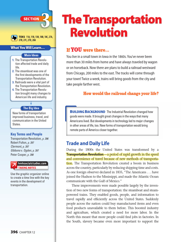 Chapter 12 Section 3 Reading | PDF | Train | Rail Transport