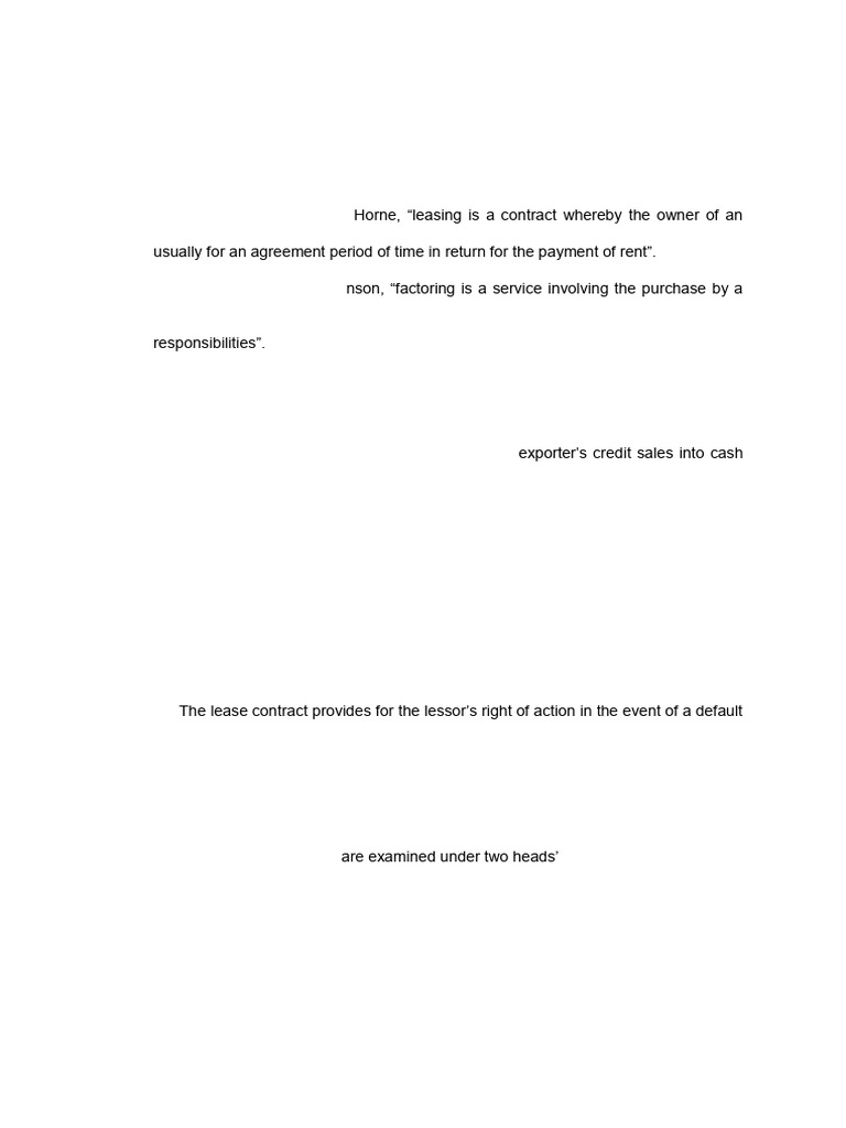 Leasing and Factoring Explained | PDF | Factoring (Finance) | Lease