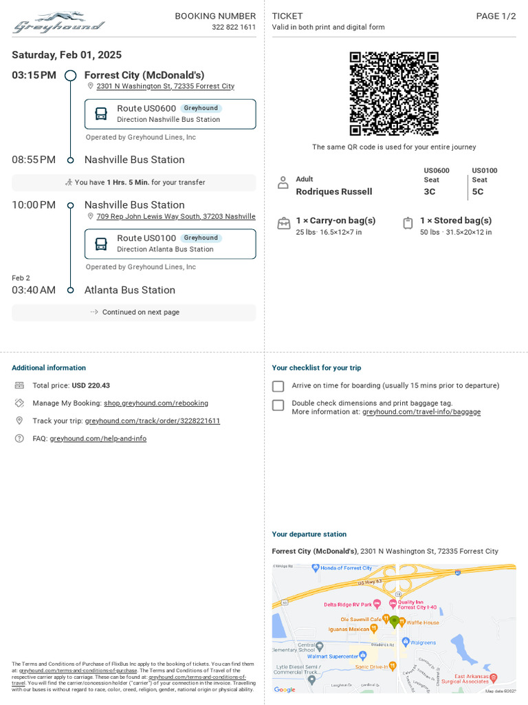 Greyhound Booking and Travel Info | PDF | Bus Transport | Public Transport