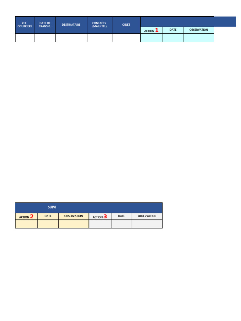 Mod le De Suivi De Courrier Efficace PDF