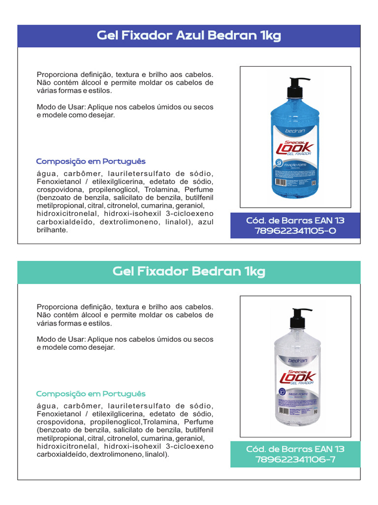 Gel Fixador Azul Bedran 1kg | PDF