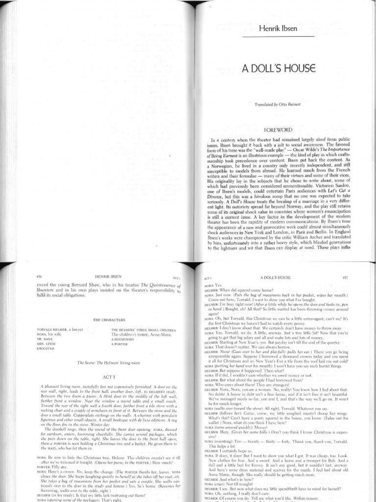 A Doll's House Ibsen | PDF