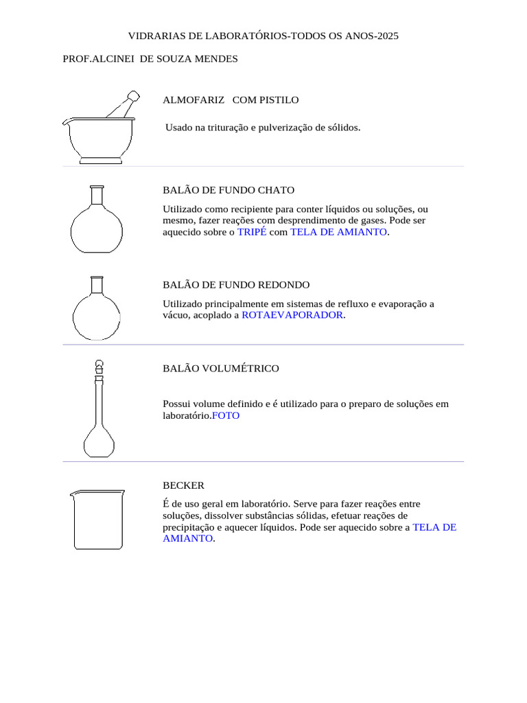 Vidrarias e Equipamentos de Laboratório | PDF | Filtragem | Fenômenos ...