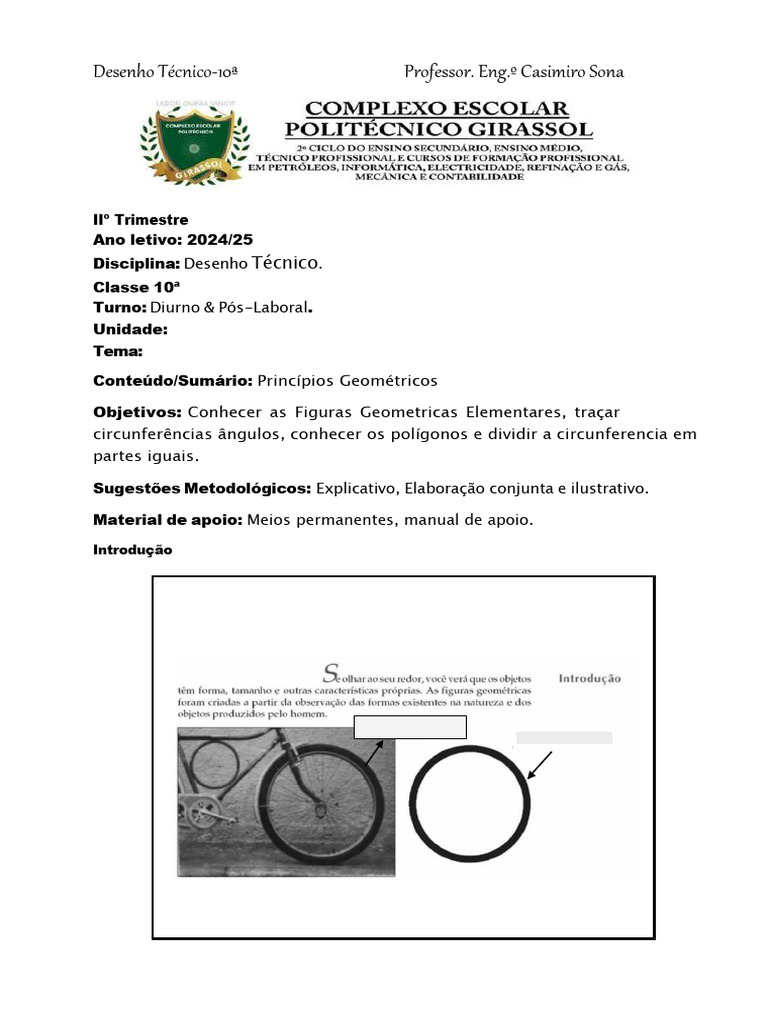 Princípios do Desenho Geométrico 10ª | PDF | Círculo | Geometria
