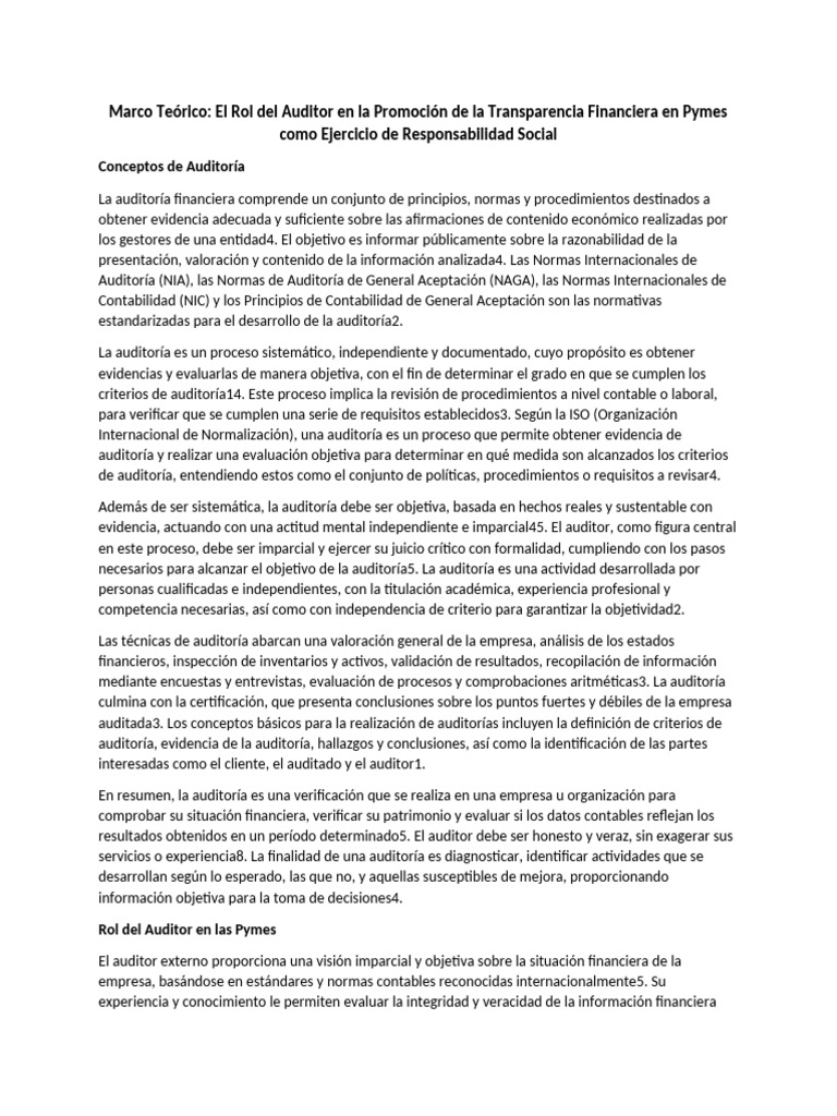 Marco Teórico Inve Formativa Abigail | PDF | Auditoría | Contralor