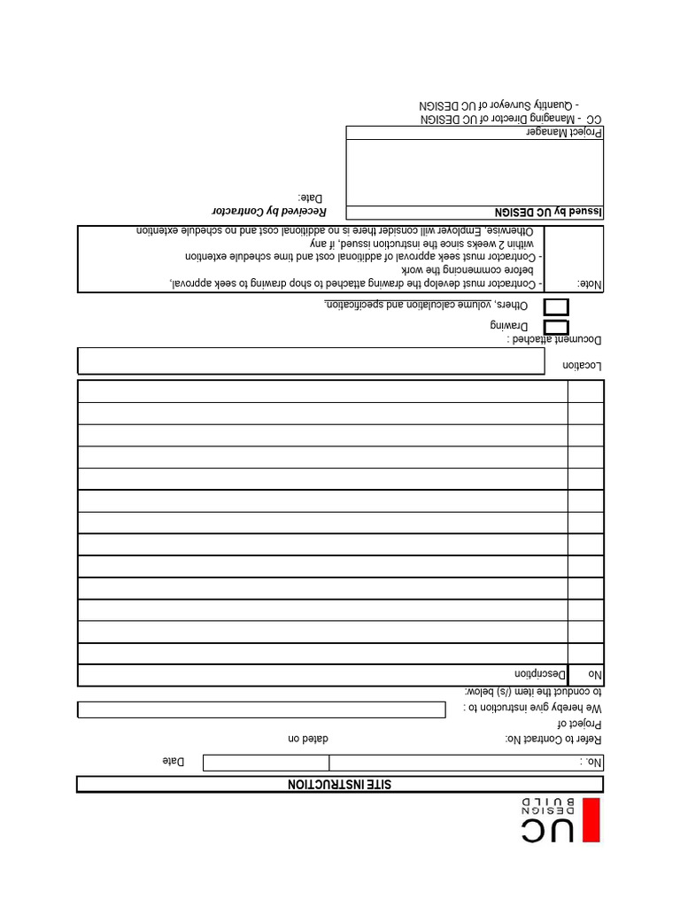 Site Instruction - Form | PDF