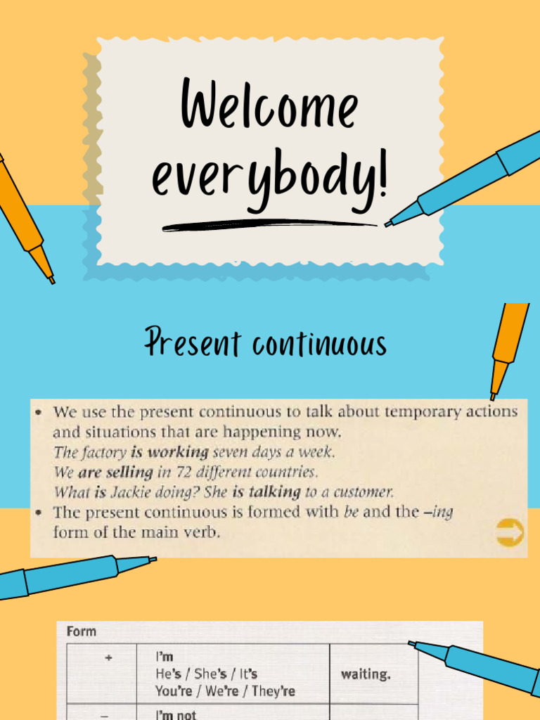 Blue Yellow English Types of Sentences Presentation | PDF