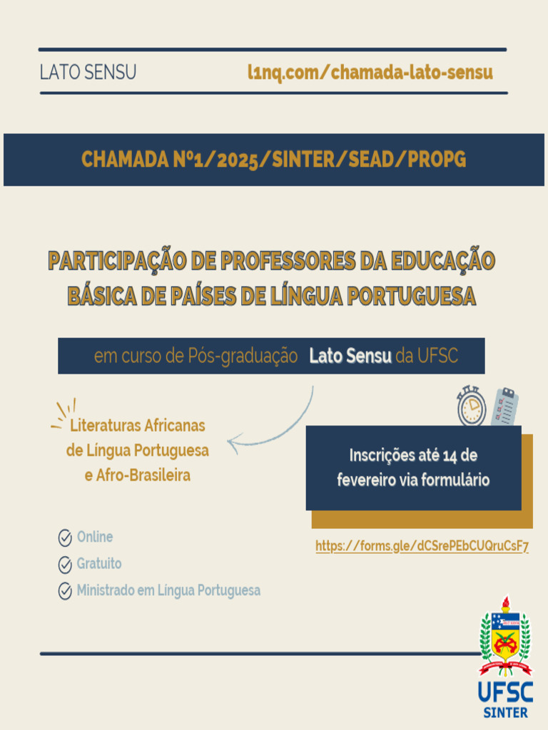 Pós-graduação Lato Sensu Gratuita UFSC | PDF