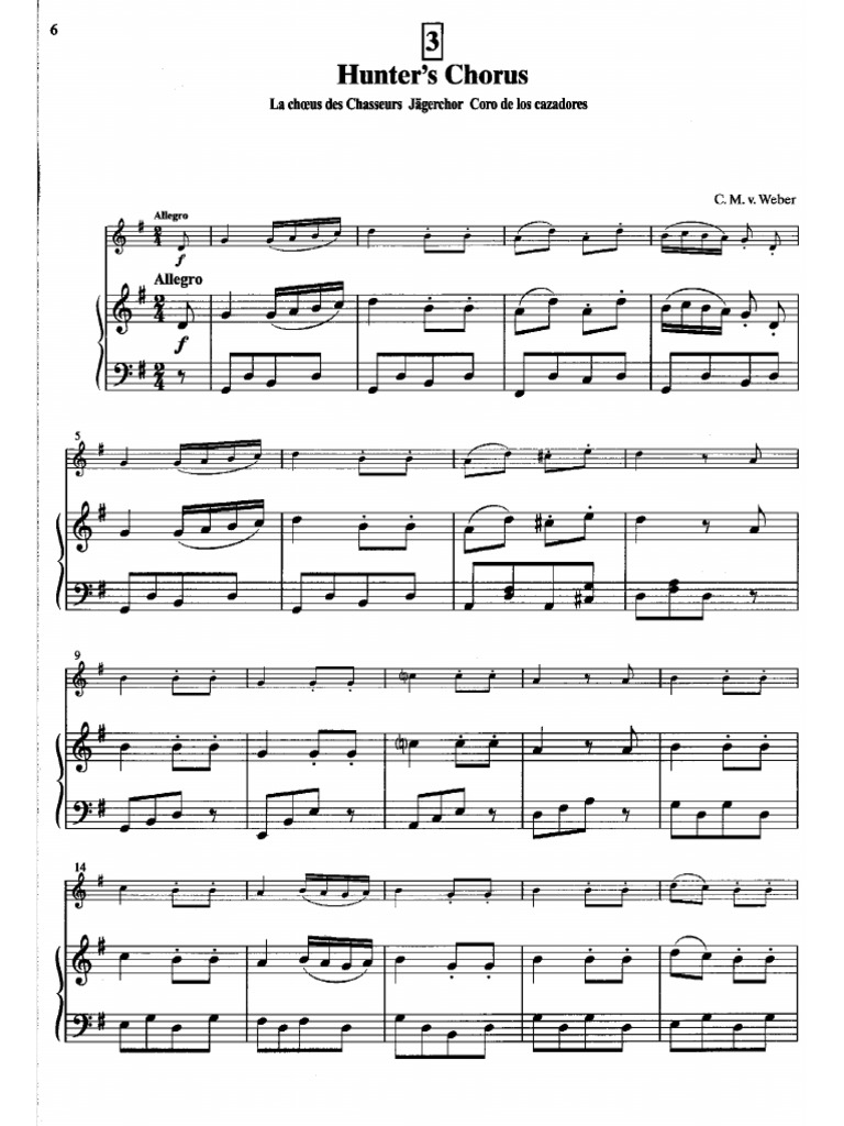 Hunter's Chorus Piano Accompaniment | PDF