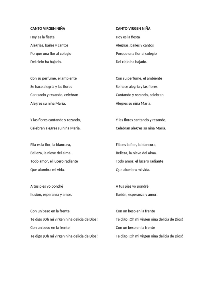 Canto a la Virgen Niña: Fiesta y Alegría | PDF