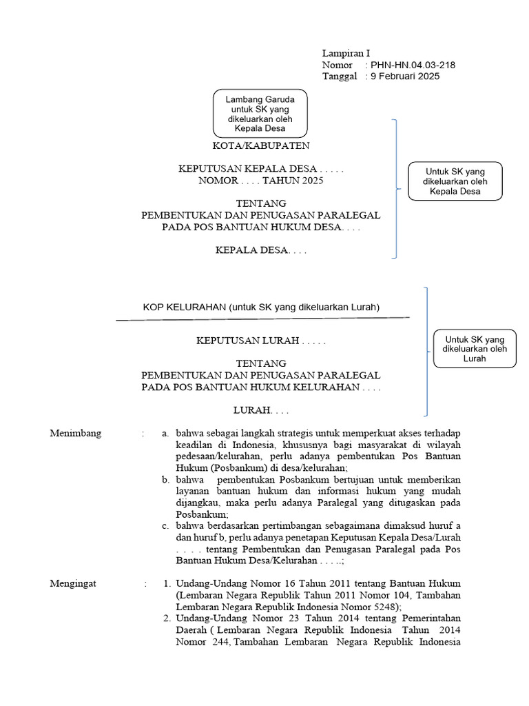Pembentukan Paralegal Pos Bantuan Hukum | PDF