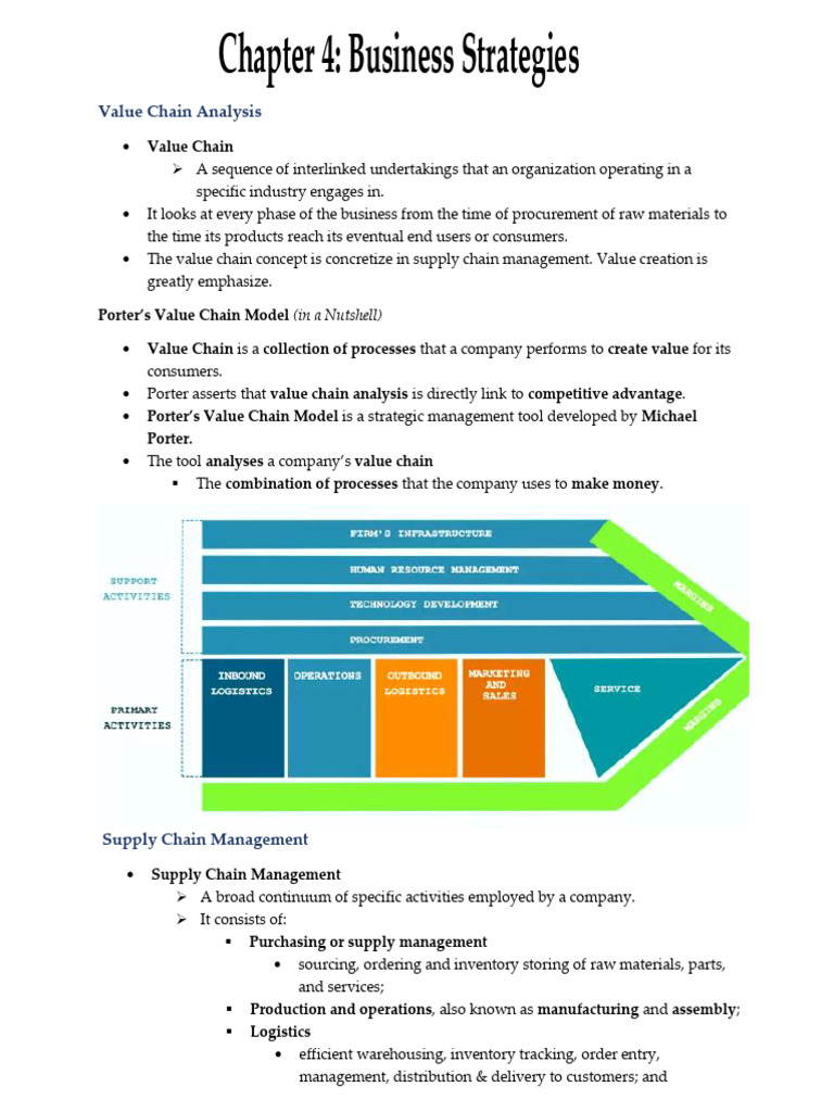 Business Strategies: Value Chain & Supply Management | PDF | Value ...