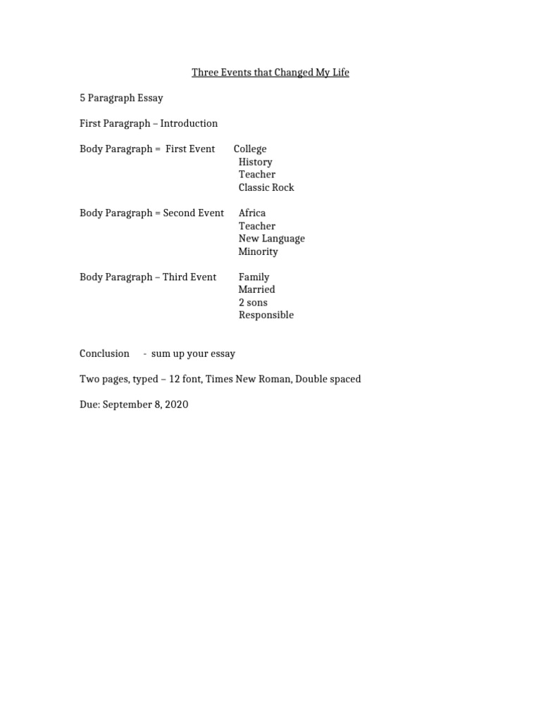 Three Events That Changed My Life | PDF