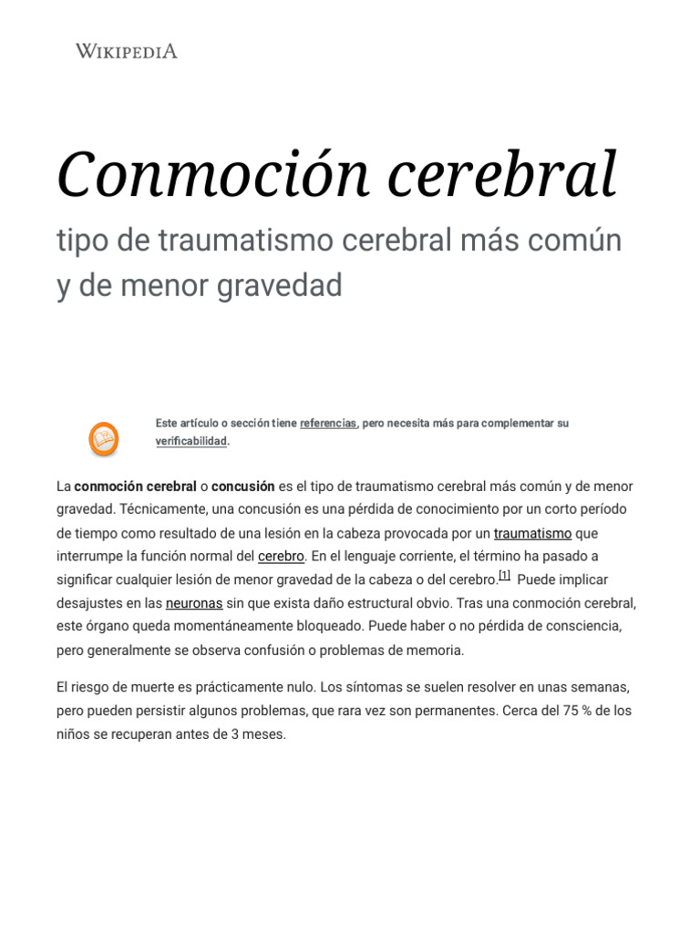 Conmoción cerebral: síntomas y tratamiento | PDF | Concusión ...