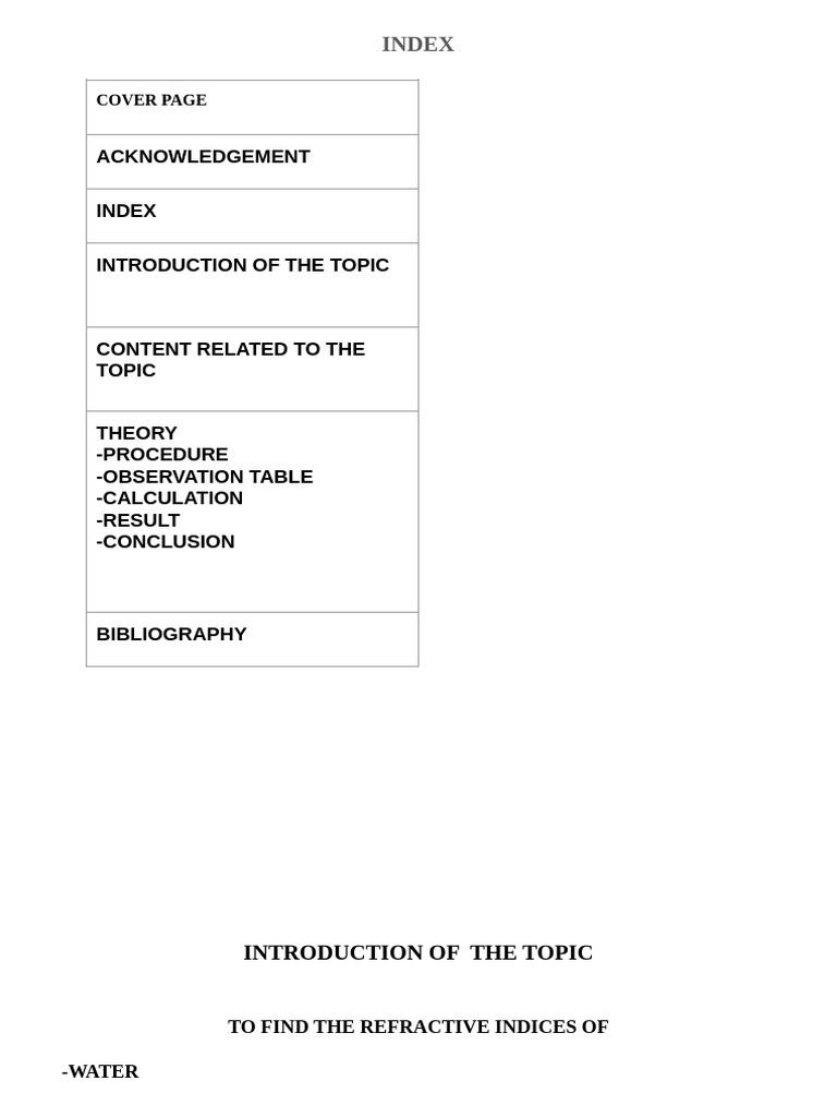 Refractive Indices of Water and Oil | PDF | Refractive Index | Refraction