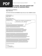 BLOCK Letter Format-The Most Common and Most Formal Format For Business Letters