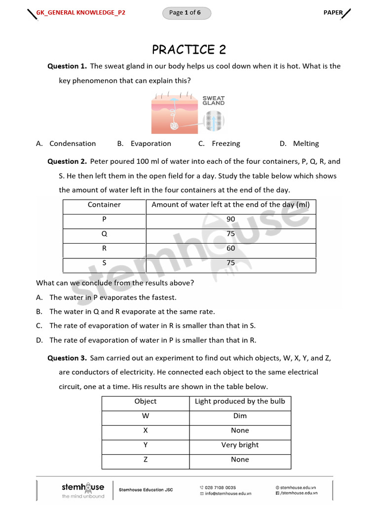GP5 - General Knowledge - Practice 2 | PDF