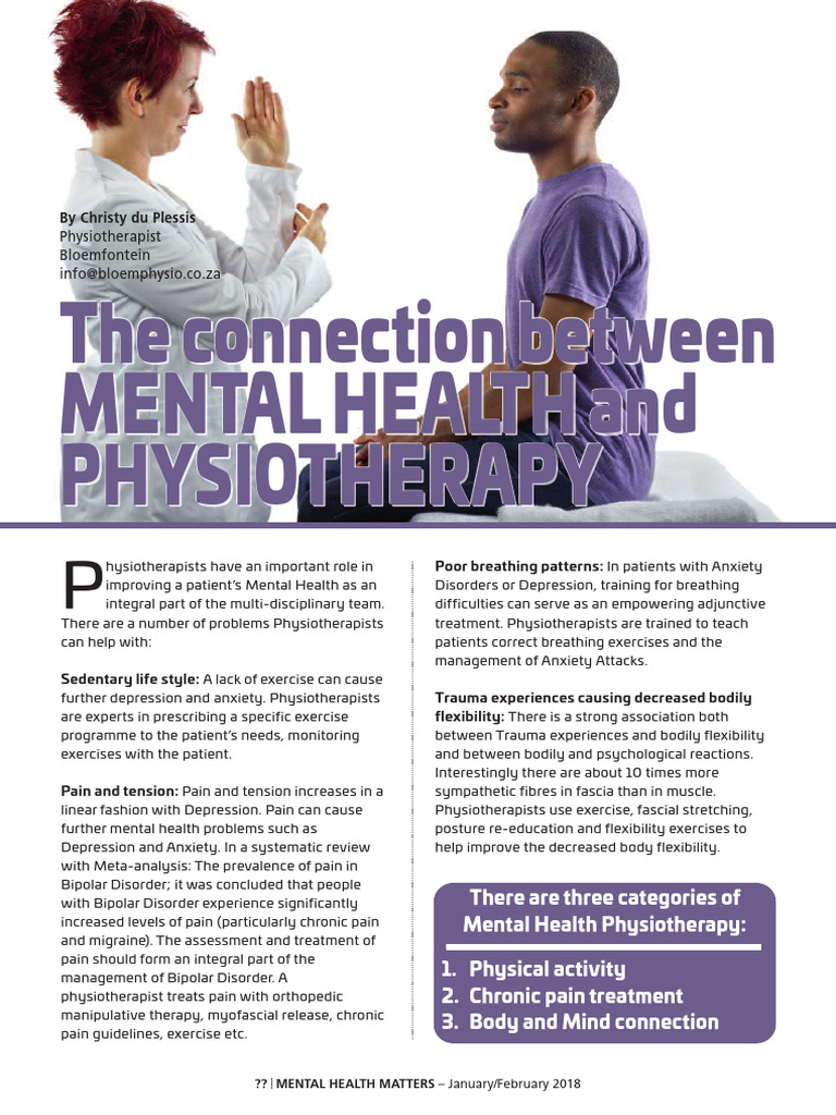 Physiotherapy's Role in Mental Health | PDF | Physical Therapy | Major ...