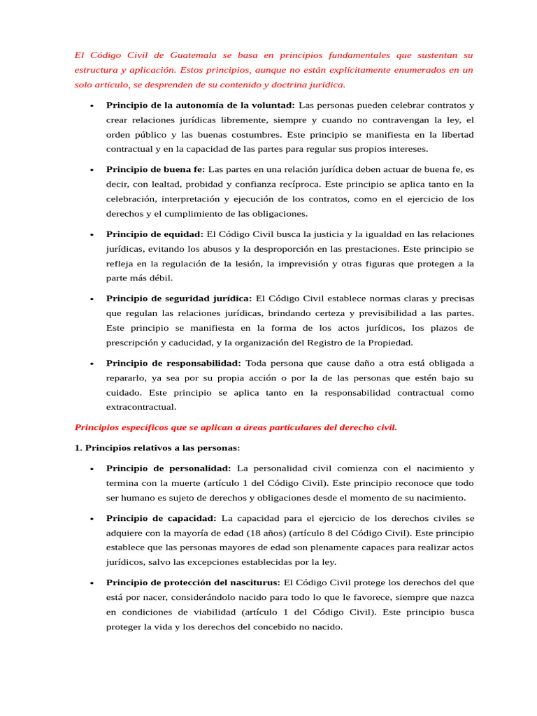 Principios del Derecho Civil en Guatemala | PDF | Propiedad | Adopción