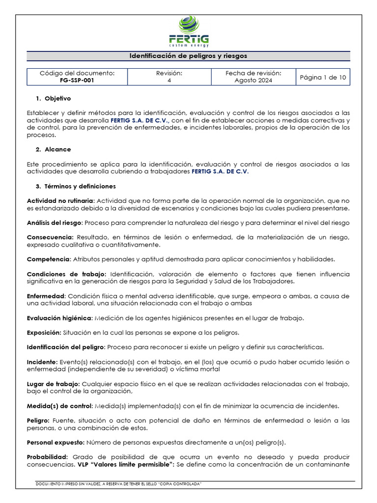 Identificación y Control de Riesgos Laborales | PDF | Riesgo