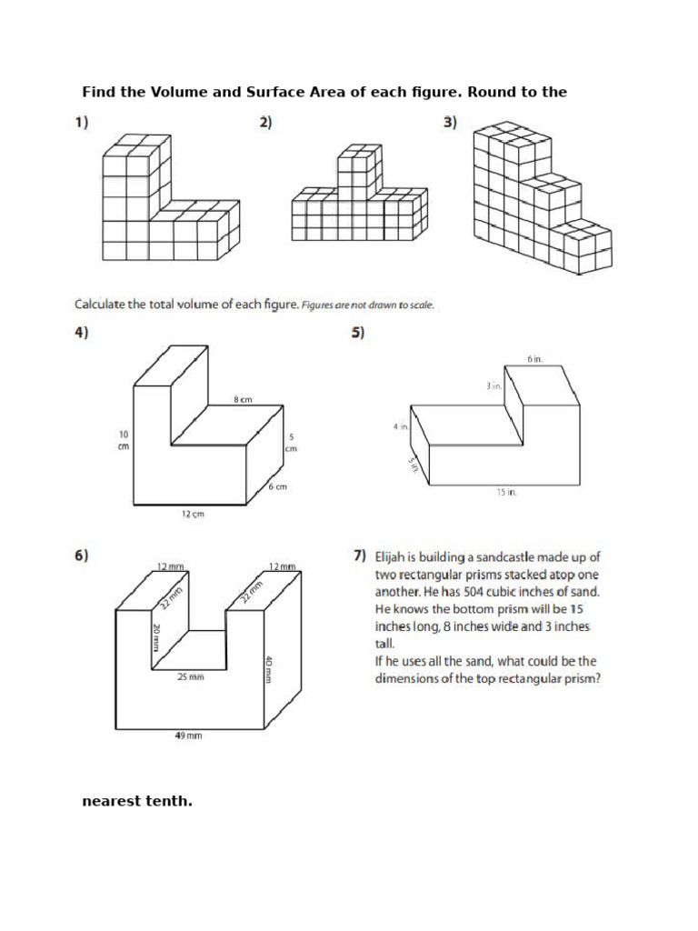 Volume and Surface Area Calculations | PDF