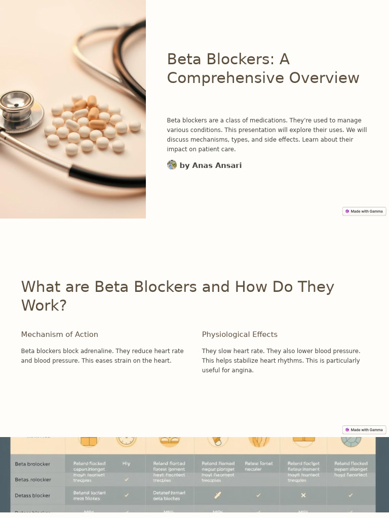 Beta Blockers: Uses, Types, and Effects | PDF | Medicine | Clinical ...