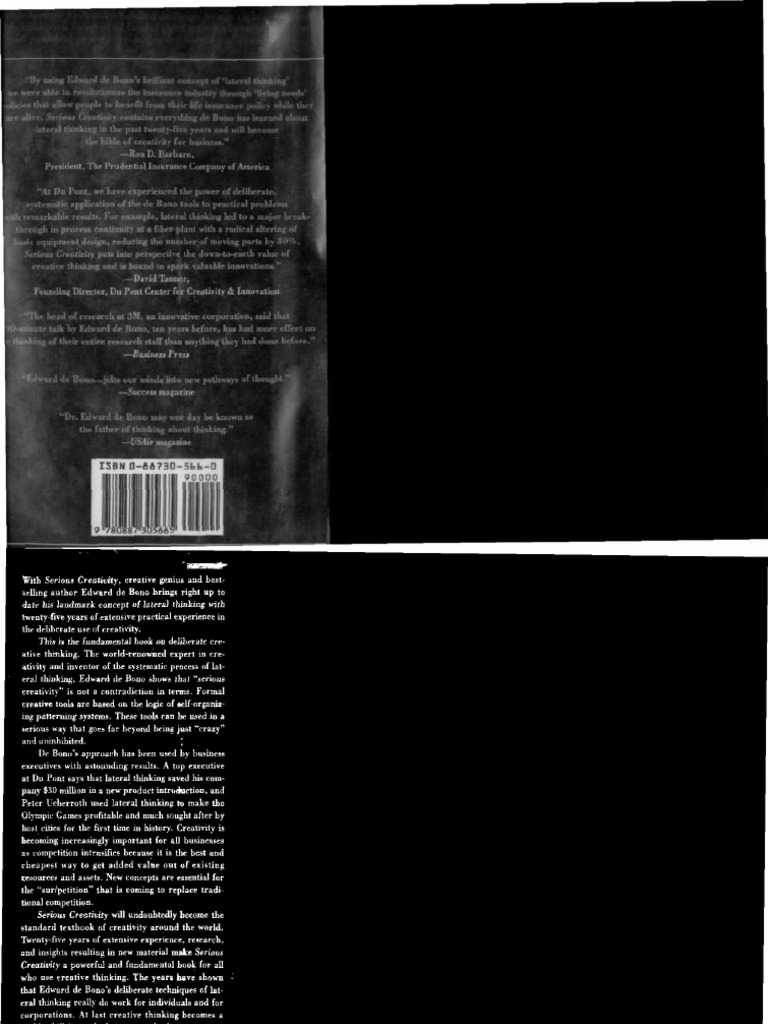 Serious Creativity Edward de Bono PDF Free | PDF