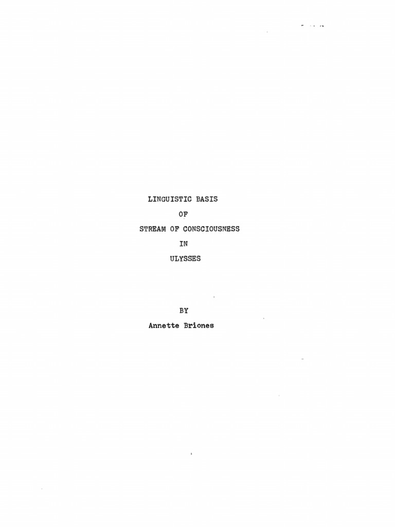 Stream of Consciousness in Ulysses Analysis | PDF | Ulysses (Novel ...